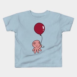 Red Balloon Octopus Kids T-Shirt